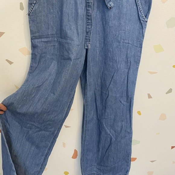 Free People Clara Chambray Wide Leg Jumpsuit - Picture 3 of 7